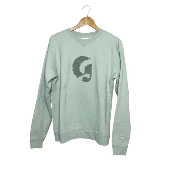 Glossier Sweaters - Glossier Green Crewneck Sweatshirt Cozy Academia Pale Green Cozy Campus
